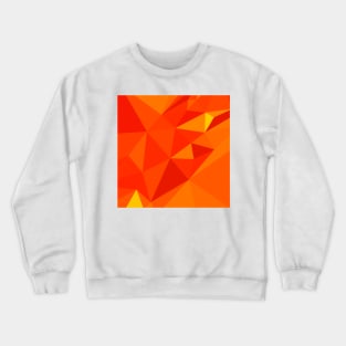 Carrot Orange Abstract Low Polygon Background Crewneck Sweatshirt